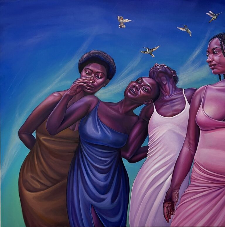 The Became Like the Birds, 2022. Oil on canvas. Cm 152x152. 15000 USD