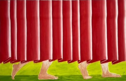 Abigail Hampsey. In That Place, We Are Running Together, 2025  Acrylic on canvas. Cm 86x132 / 33x51 inches