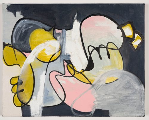 Alex Leav, Minerals Are Having a Moment, 2022. Oil and marker on canvas. Cm 40x50