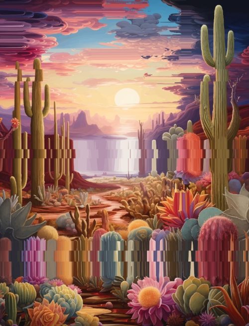 Alexis Mata, Colorful Sunset in the Desert, 2025  Oil on canvas. Cm 130x100 / 51x39 inches