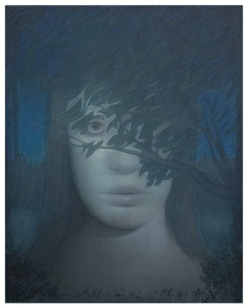 Justin Cole, Seeker, 2025  Oil on panel. Cm 50x40 / 16x20 inches