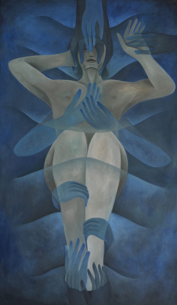 Laura Berger Night Thoughts-2023. Oil on canvas. Cm 122x71