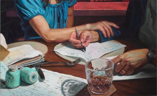 Owen Rival - Commitment, 2024  Acrylic on canvas, 13x21 inches / 33x53 cm