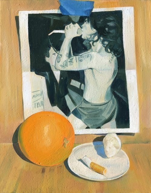 Rollins Still-Life, 2024  Oil and pumice on canvas. 14x11 inches / 35x28 cm